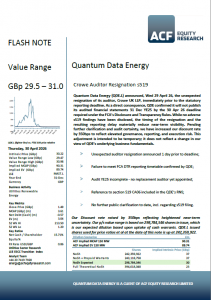 QDE.L Flash Note Crowe Auditor Resignation 30042026