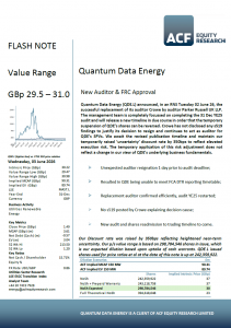 QDE.L Flash Note Parker Russell Puts Audit Back Underway 03062026