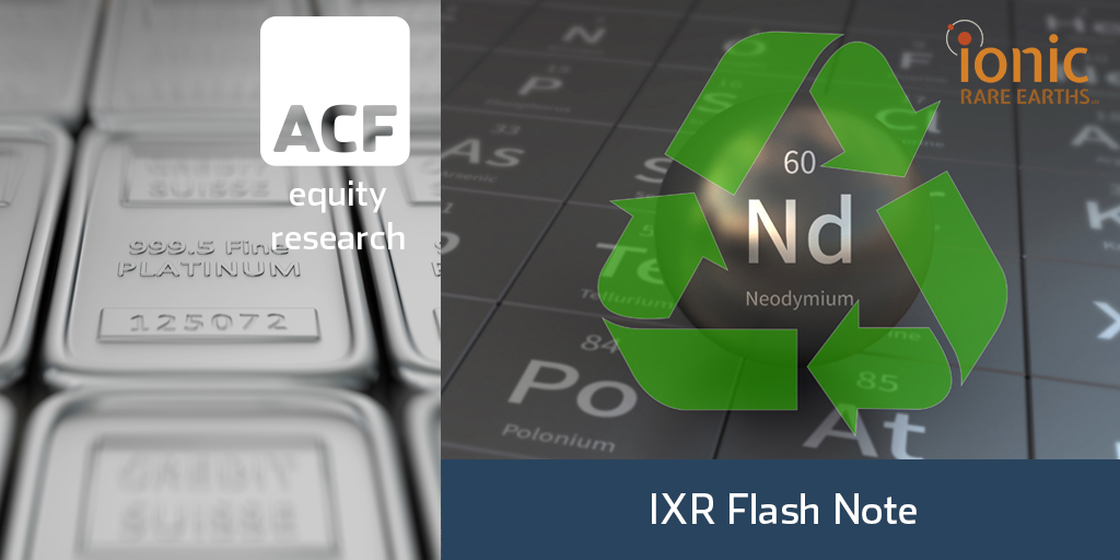 Ionic Rare Earths (IXR) Flash Note AUD5.5m Placement 16052024