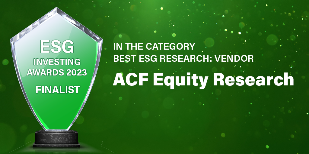ACF Finalist in the ESG Investing Awards 2023
